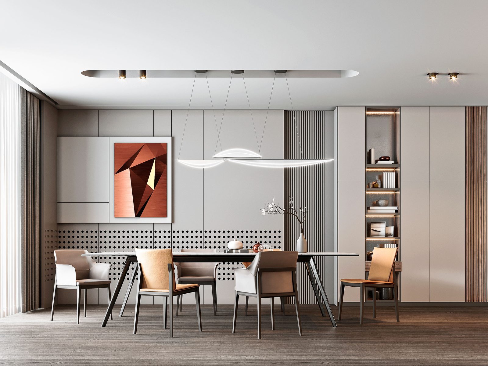 餐厅现代风格实景效果图074