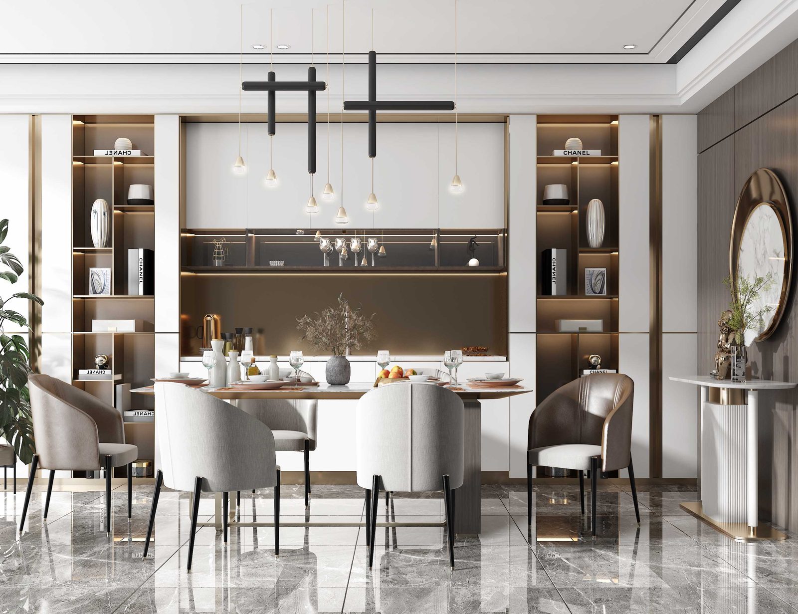 餐厅现代风格实景效果图218