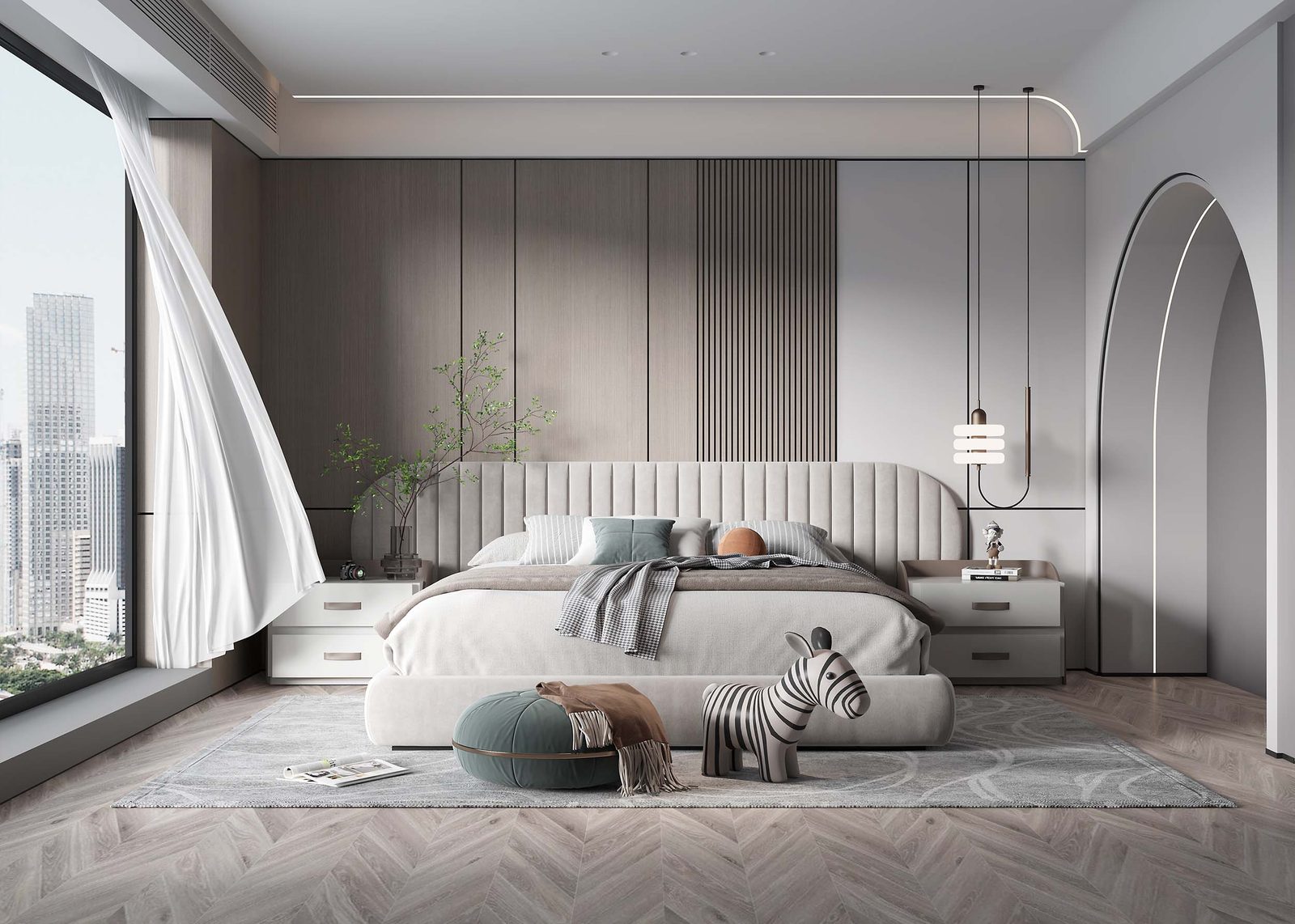 卧室现代风格实景效果图304